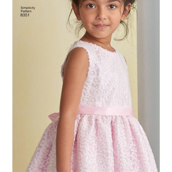 Simplicity Pattern 8351 Girls Sleeveless Dress Sewing Pattern Options Sizes 3-8 - Picture 7 of 9